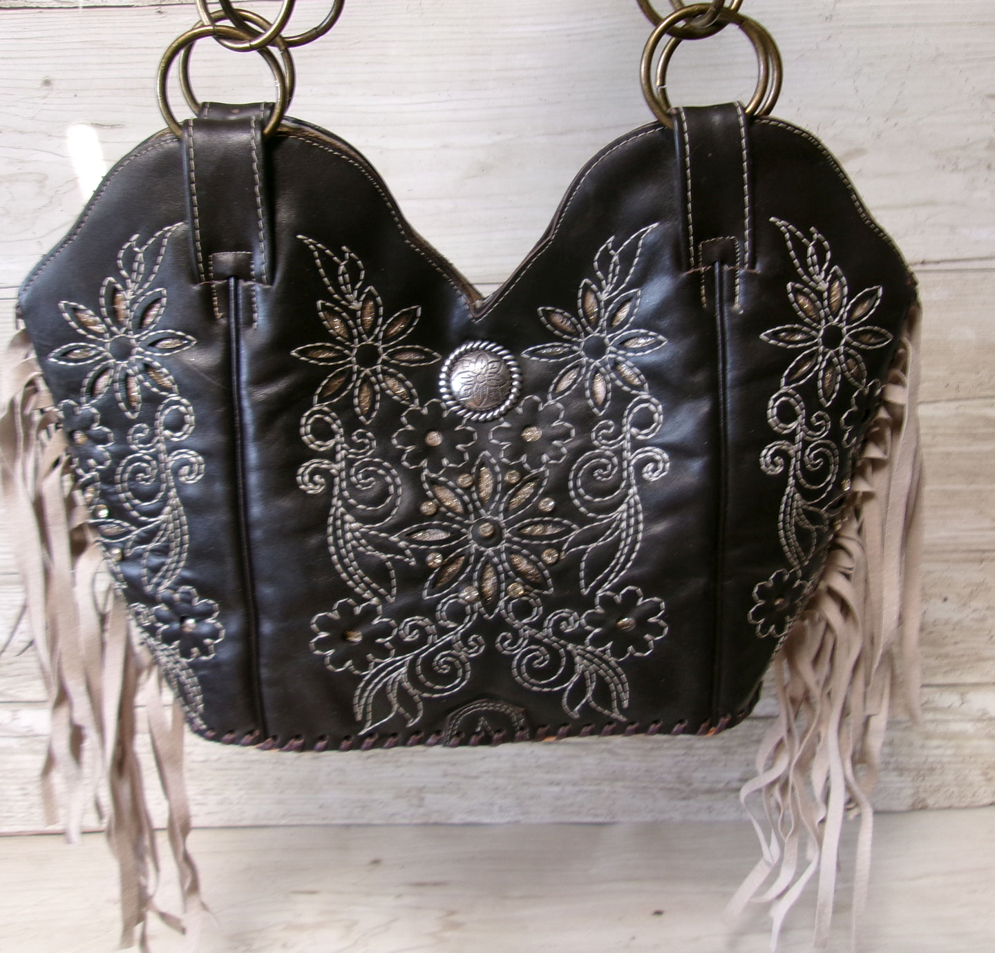 Double Cowboy Boot Purse with Fringe DB353